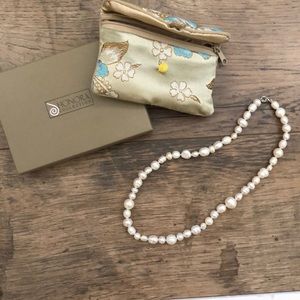 Honora White Pearl Necklace 18” with silver
